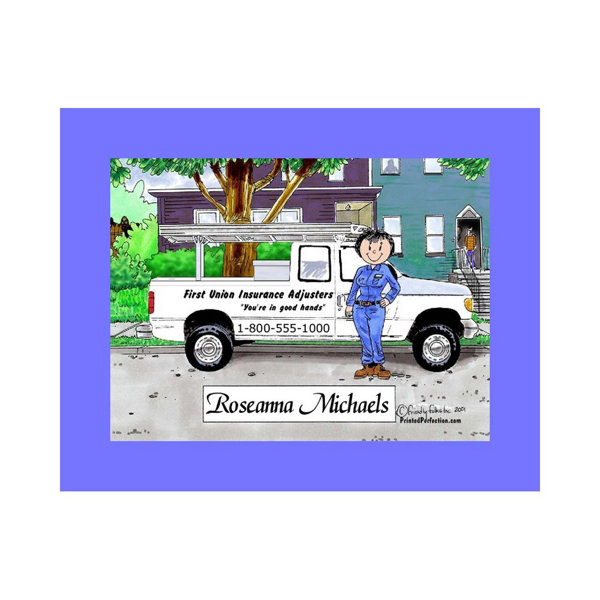 Printed Perfection Personalized Pick Up Truck, White Female Cartoon